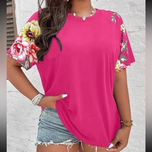 Women’s floral print raglan tee